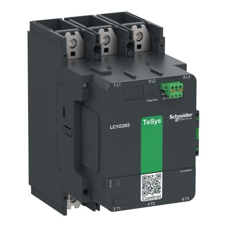 Schneider Electric TeSys LC1G Contactor, 130 V Coil, 3-Pole, 385 A, 7.8, NO/NC, 130 V [LC1G265EHES207N]; 655-437