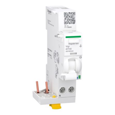 Schneider Electric Acti9 Active Vigi iDT40 MCB Mini Circuit Breaker, 1P + N, 40A, Type A-SI, 230V AC [A9Y6E640]; 655-452