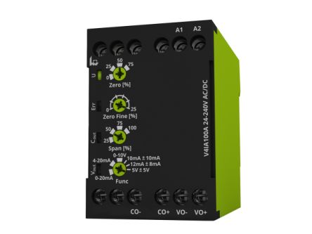 Current Monitoring Relay, 1 Phase, DIN Rail [V4IA100A 24-240V AC/DC]; 658-381