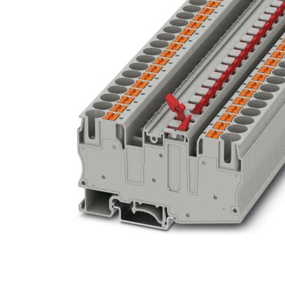 Phoenix Contact 1076793 PT Series Grey, 10mm², 1-Level, Push In Termination [1076793]; 658-523