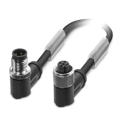 Phoenix Contact Right Angle Male 3 way M12 to Right Angle Female 3 way M12 Sensor Actuator Cable, 620mm [1079242]; 658-524
