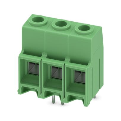 Phoenix Contact MKDS Series PCB Terminal Block, 3-Contact, 10.16mm Pitch, Wave Soldering, 1-Row, Plug In, Screw [1709694]; 658-561