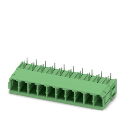 Phoenix Contact PC Series Straight Solder PCB Header, 10 Contact(s), 7.62 mm Pitch, 1 Row(s), Shrouded [1720767]; 658-620