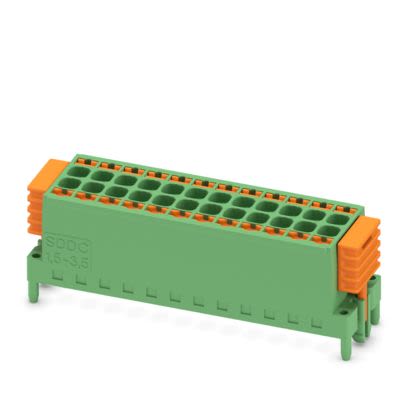 Phoenix Contact CDDC Series PCB Connector, 24-Contact, 3.5mm Pitch, Flange Mount, 2-Row, Crimp Termination [1848749]; 658-627