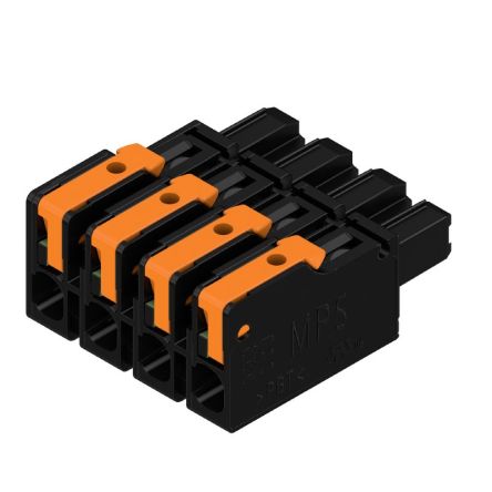 Weidmüller, 7.5mm Pitch, OMNIMATE 4.0, 4 Way, , Pluggable Terminal Block, Plug, PCB Mount, Snap In Termination, [8000078330]; 658-706