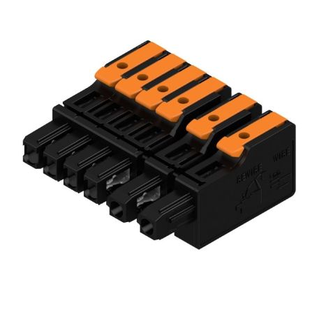 Weidmüller, 7.5mm Pitch, OMNIMATE 4.0, 6 Way, , Pluggable Terminal Block, Hybrid Header, PCB Mount, Snap In [8000078350]; 658-751