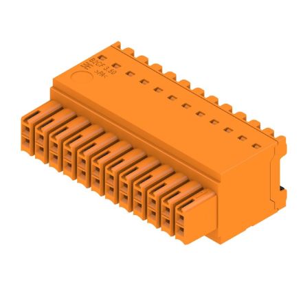Weidmüller, 3.5mm Pitch, OMNIMATE B2CF, 24 Way, , Pluggable Terminal Block, Plug, PCB Mount, Push In Termination, [1277380000]; 658-773
