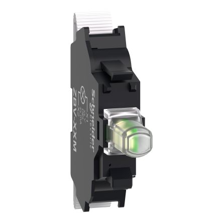Harmony XB4/XB5 Series Contact Block for Use with Push Buttons, 230V, Green Light [ZBVM35M]; 658-892