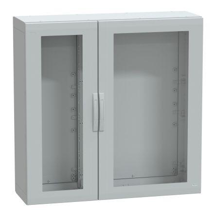 PanelSeT PLA Series Fibreglass Reinforced Polyester Double-Door-Door Floor Standing Enclosure, Glazed Door Door, IP65, [NSYPLA12124TG]; 658-893