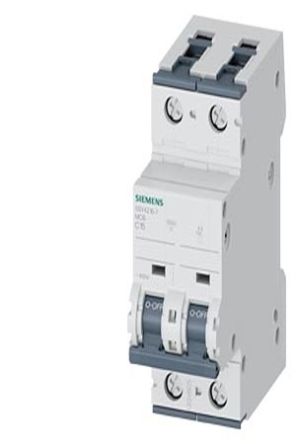 Siemens SENTRON 5SY Circuit Breaker, 2P, 15A Curve C, 440V AC, 60V DC, 20 kA Breaking Capacity [5SY4218-7]; 664-297