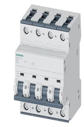 Siemens SENTRON 5SY Circuit Breaker, 4P, 50A Curve C, 440V AC, 880V DC, 15 kA Breaking Capacity [5SY5450-7]; 664-347