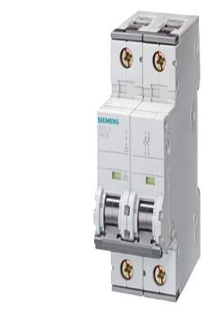 Siemens SENTRON 5SY Circuit Breaker, 1+N, 10A Curve D, 250V AC, 60V DC, 30 kA Breaking Capacity [5SY7510-8]; 664-363