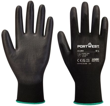 Portwest A120 Blue Polyester Abrasion Resistant, Anti-Slip, General Purpose, Good Dexterity, Tear Resistant Work [A120BKRXXXL]; 664-456