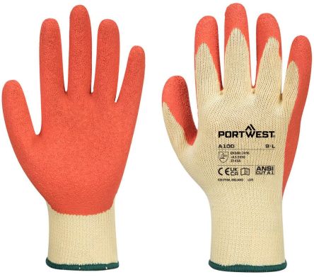 Portwest A100 Blue, Grey Polyester Abrasion Resistant, Anti-Slip, General Purpose, Good Dexterity, Tear Resistant Work [A100ORRS]; 664-461