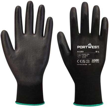 Portwest A120 Blue Polyester Abrasion Resistant, Anti-Slip, General Purpose, Good Dexterity, Tear Resistant Work [A120BKRL]; 664-462