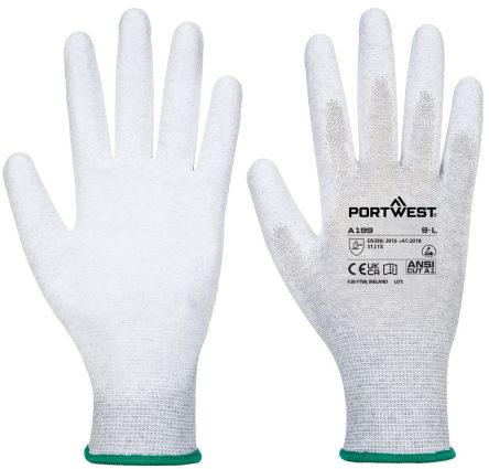 Portwest A199 Grey Polyester Abrasion Resistant, Anti-Slip, General Purpose, Good Dexterity, Tear Resistant Work [A199GRRXS]; 664-483