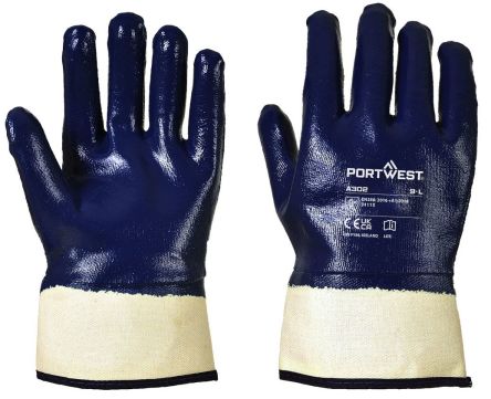Portwest A302 Navy Polyester Abrasion Resistant, Chemical Resistant, Extra Grip, Tear Resistant, Waterproof Work [A302NARL]; 664-484