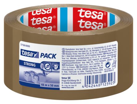 Tesa TESAPACK Brown Packing Tape, 66mm x 50mm [57168-00000-11]; 664-901