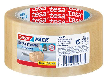 Tesa TESAPACK Transparent Packing Tape, 66mm x 50mm [57171-00000-04]; 664-902