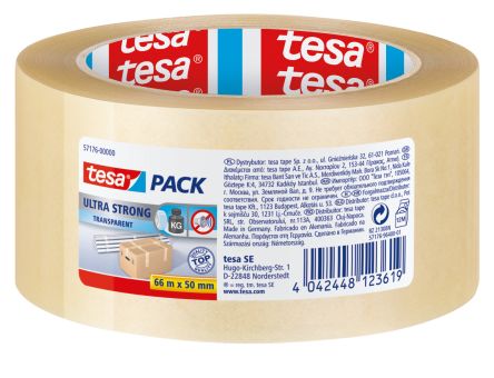 Tesa 4124 Transparent Packing Tape, 66mm x 50mm [57176-00000-09]; 664-904