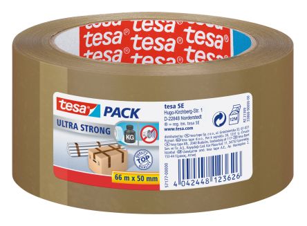 Tesa TESAPACK Brown Packing Tape, 66mm x 50mm [57177-00000-12]; 664-905