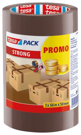 Tesa TESAPACK Brown Packing Tape, 66mm x 50mm [58165-00000-00]; 664-924