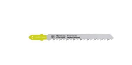 FEIN, 6 Teeth Per Inch Wood 100mm Cutting Length Jigsaw Blade, Pack of 5 [63503176010]; 665-261