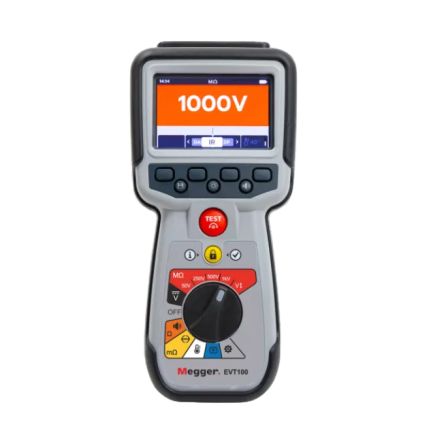 Megger EVT100 Electrical Vehicle Tester, 50 V, 100 V, 250 V, 500 V, 1000 V No With USB [1015-736]; 665-485