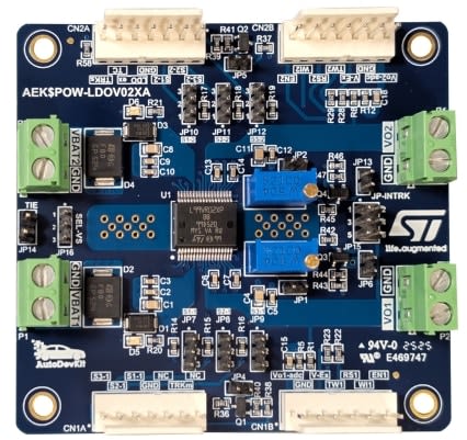 STMicroelectronics Dual Automotive-grade Linear Voltage Regulator Evaluation Board With Configurable Output Voltage And [AEK-POW-LDOV02X]; 665-589