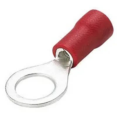 RS PRO Insulated Ring Terminal, M4 Stud Size, Red [0]; 665-610