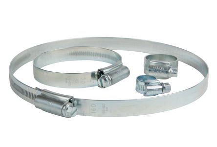 HI-GRIP Zinc Plated Slotted Hex Hose Clip, 250 → 280mm ID [HGS280BP]; 667-491