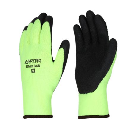 Skytec EMG848 Black, Yellow Acrylic Abrasion Resistant, Cold Resistant, Puncture Resistant, Tear Resistant Work Gloves, [EMG00848CH]; 670-385