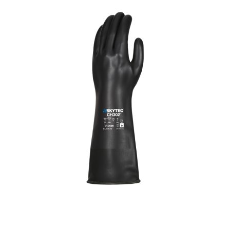 Skytec CH302 Black Chemical Resistant Work Gloves, Size XL, Natural Rubber Coating [SKG00076BJ]; 670-417