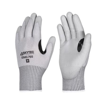 Skytec EMG765 Black, Grey 13 Gauge HPPE, Nylon, Steel Fibre Cut Resistant, Dry Environment, Good Dexterity Work Gloves, [EMG00765FL]; 670-422