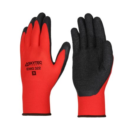 Skytec EMG322 Black/Red Polyester Grip and Abrasion Resistance, Oil Resistant, Wet Resistance Work Gloves, Size Extra [EMG00322HB]; 670-468
