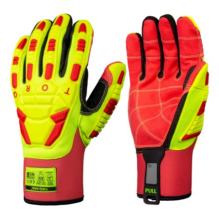 Skytec Torq Hail Red, Yellow Spandex Cut Resistant, Impact Protection Work Gloves, Size Medium, Synthetic Leather [SKG00060CF]; 670-480
