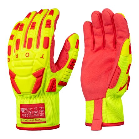 Skytec Torq Strike EC Red, Yellow Spandex Cut Resistant, Impact Protection Work Gloves, Size 12, XXXL, Synthetic [SKG00054EN]; 670-482