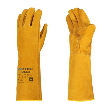 Skytec Solidus Gold Cotton Heat Resistant Work Gloves, Size XL, Kevlar, Leather Coating [SKG00029HJ]; 670-486