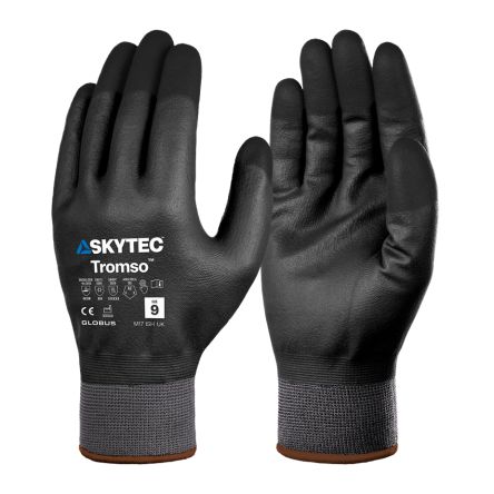 Skytec Skytec Tromso Black Acrylic, Nylon (Liner) Cold Resistant Work Gloves, Size Extra Small, Microporous Nitrile [SKG00026FB]; 670-487