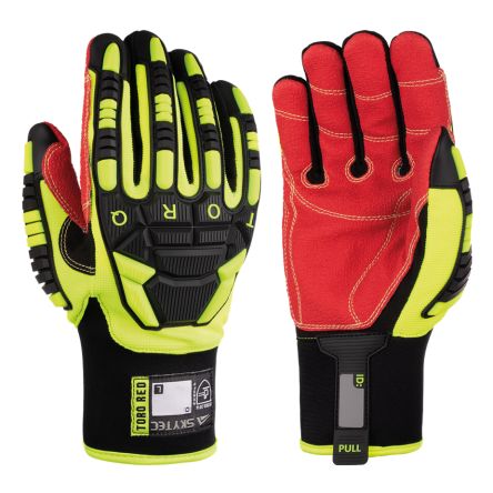 Skytec Torq Red F Red, Yellow Synthetic Leather Cut Resistant, Impact Protection Work Gloves, Size XXL, Polyester, TPR [SKG00020CL]; 670-494