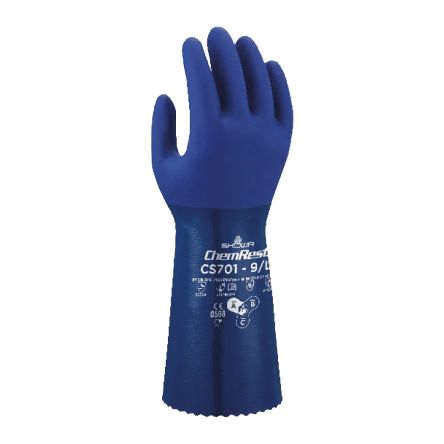 Showa CS701 Blue Polyester Chemical Resistant Work Gloves, Size XXL, Nitrile Coating [SHOCS7015]; 670-601