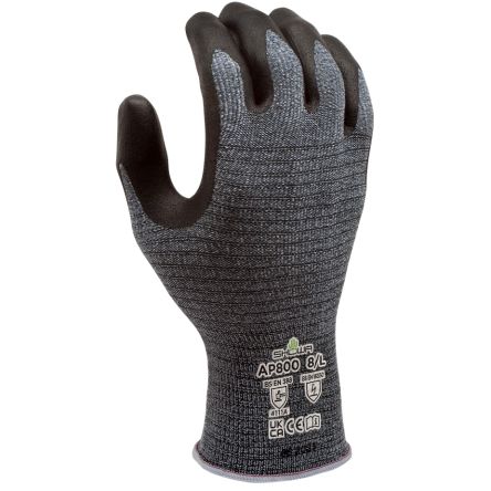 Showa AP800 Blue, Grey Microfibre Anti-Static Work Gloves, Size Large, Microporous Nitrile Coating [SHOAP8003]; 670-658