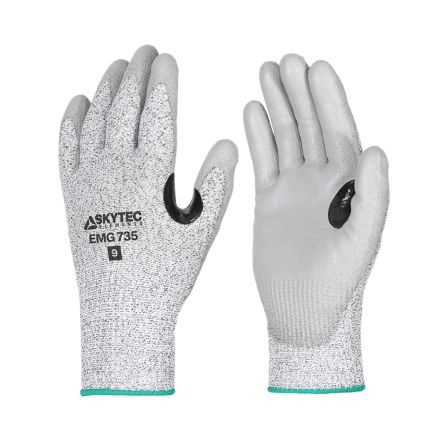 Skytec EMG735 Black, Grey Glass Fibre, HPPE, Nylon Cut Resistant, Dry Environment, Good Dexterity Work Gloves, Size XL, [EMG00735FJ]; 670-761