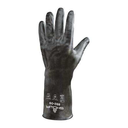 Showa 892 Black Chemical Resistant Work Gloves, Size XL, Butyl, Viton Coating [BST8924]; 670-855