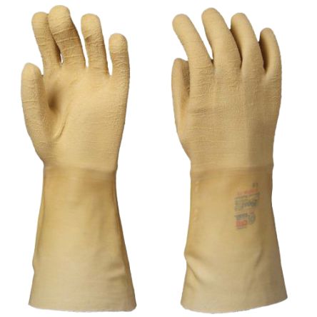 Showa 67NFW Beige Cotton, Jersey Abrasion Resistant, Chemical Resistant Work Gloves, Size Large, Latex Coating [BST67NFW3]; 670-865