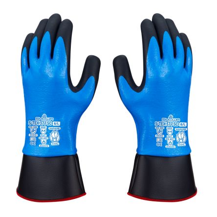Showa S-Tex 377 SC Black, Blue 13 Gauge Hagane Coil Cut Resistant, Heat Resistant Work Gloves, Size XXL [SHOS377C5]; 670-891