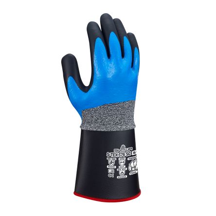 Showa S-TEX 376 SC Black, Blue 13 Gauge Hagane Coil Abrasion Resistant, Extra Grip, Heat Resistant Work Gloves, Size XXL [SHOS376C5]; 670-896