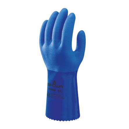Showa KV660 Blue Kevlar Chemical Resistant, Cut Resistant Work Gloves, Size Medium, PVC Coating [SHOKV6602]; 670-906