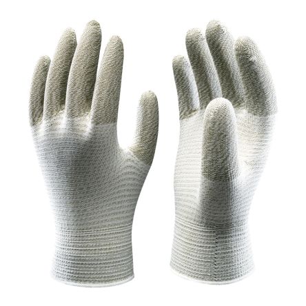 Showa A0150 Grey, White Acrylic, Nylon (Liner) Anti-Static Work Gloves, Size Medium, Uncoated Coating [SHOA1502]; 670-975