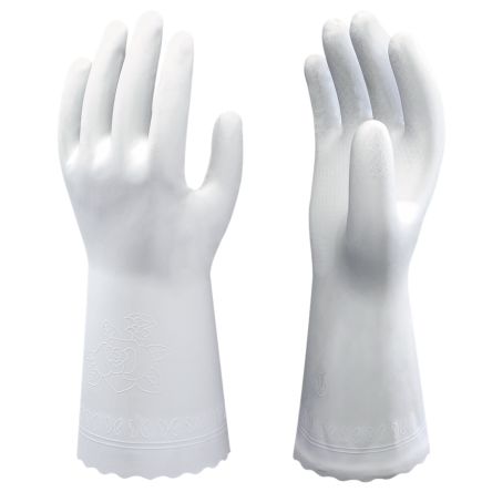 Showa B0700R White Chemical Resistant Work Gloves, Size XL, PVC Coating [SHO7004]; 670-984